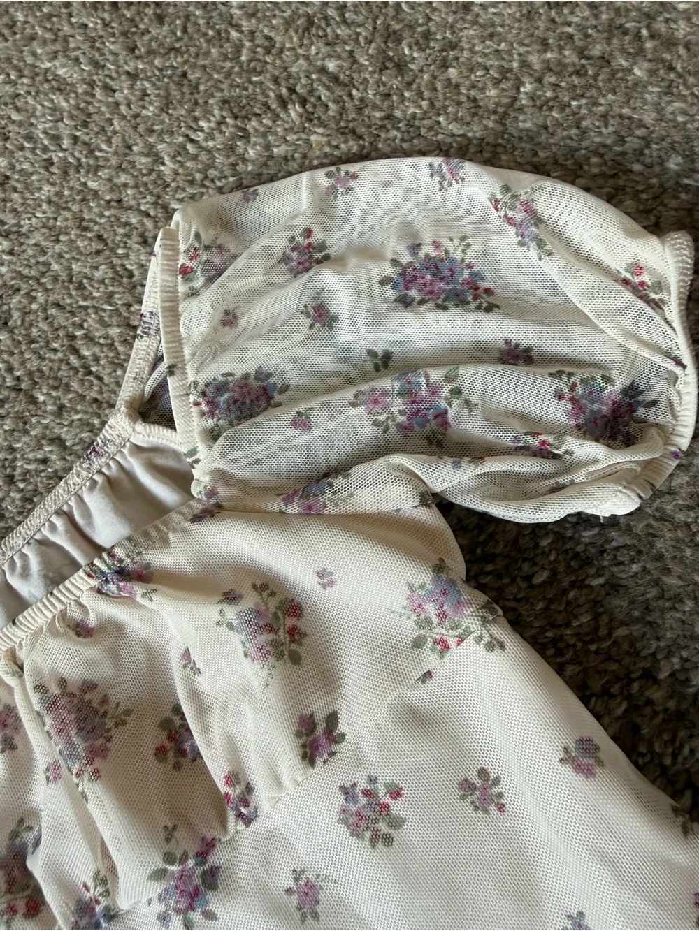 Girls Floral Puff Sleeve Dress